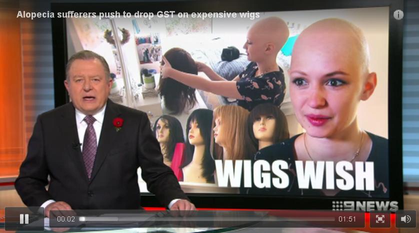 Channel Nine News: Alopecia sufferers push to drop GST on expensive wigs